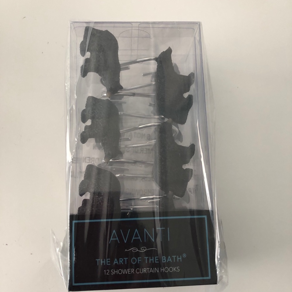 *** SOLD *** Avanti Black Bear Lodge Shower Curtain Hooks